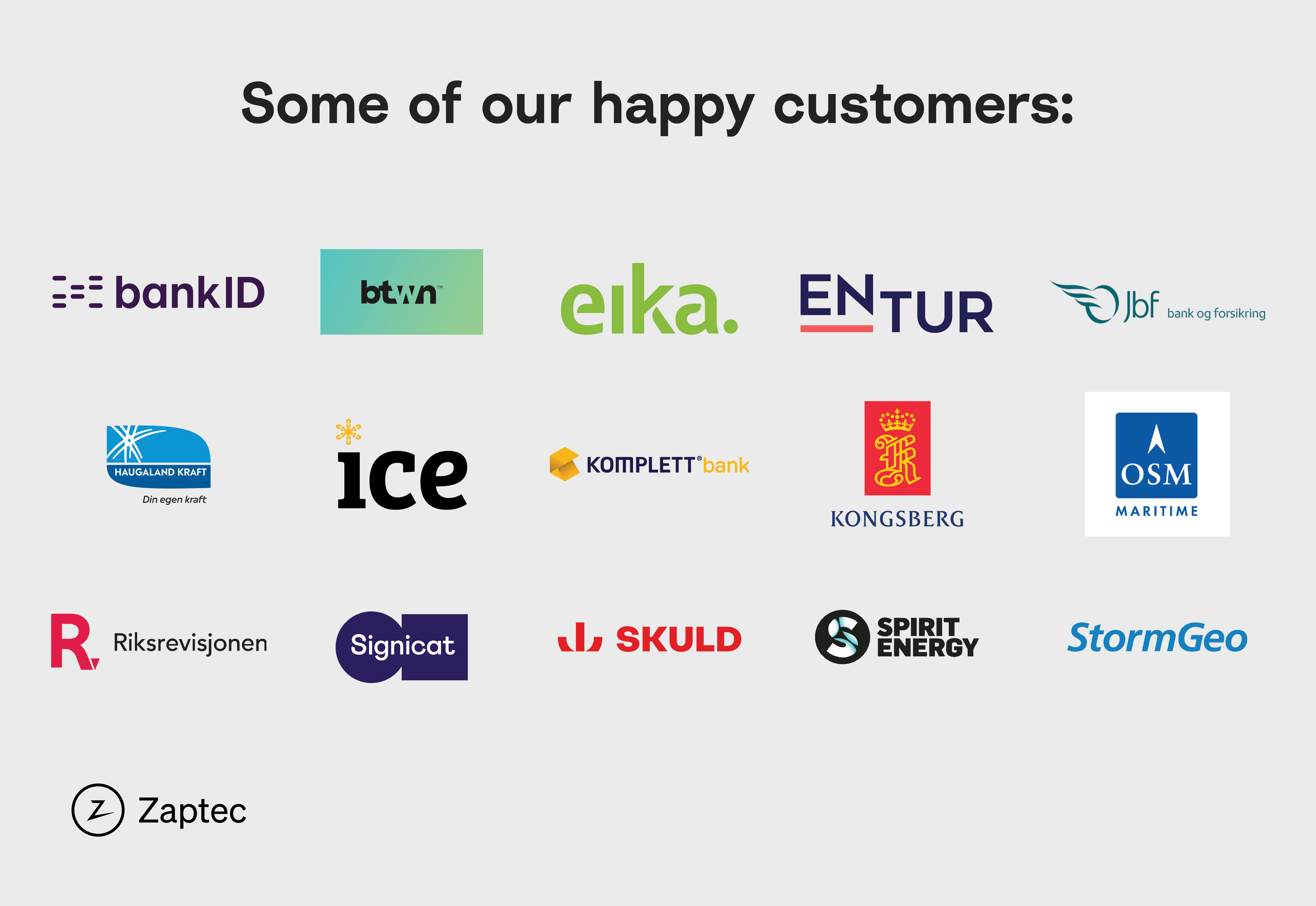 Some of Embriq's customer logos in one picture