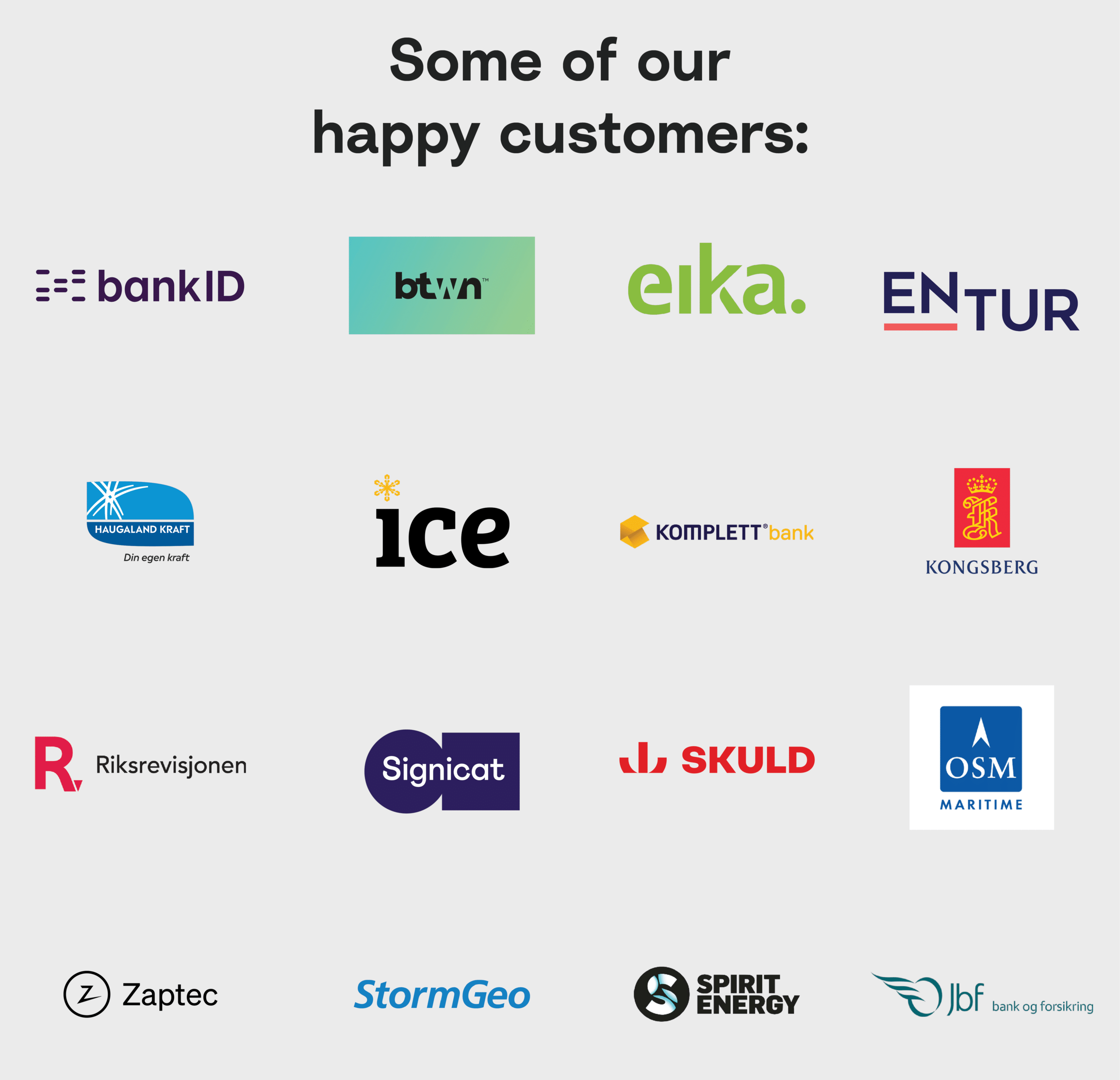 Some of Embriq's customer logos in one picture