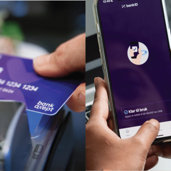 bankkort, kortterminal og bankID på mobil