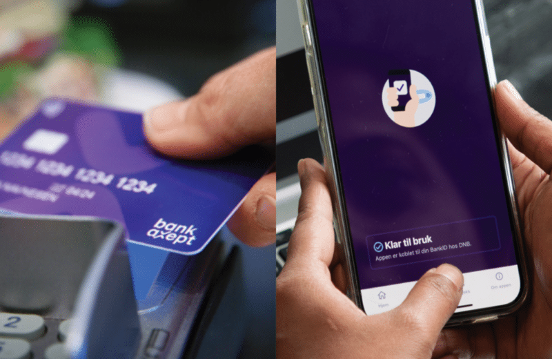 bankkort, kortterminal og bankID på mobil